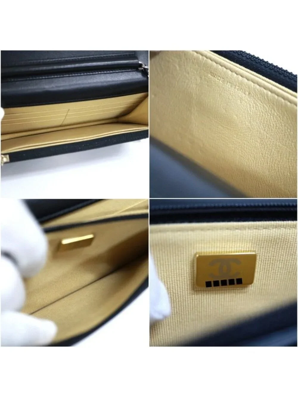 Chanel Quilted Chain Wallet 19 Lambskin Black Gold Silver - Picture 6 of 8